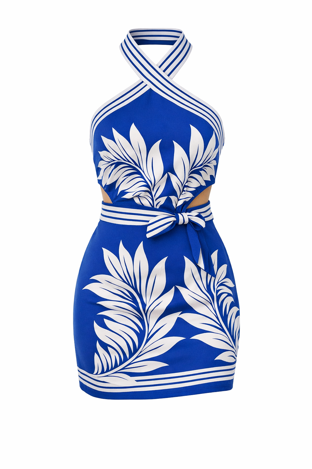 Vestido Blue Palm Elegance