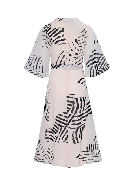 Vestido Gabriela – Longo Envelope Estampado Animal Print Off-White