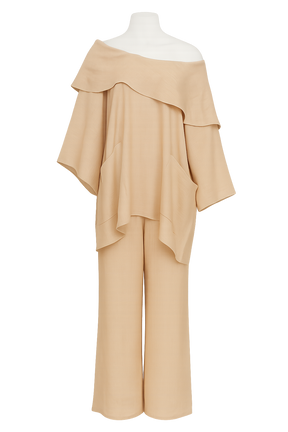 Conjunto Isadora – Calça Pantalona + Blusa Assimétrica