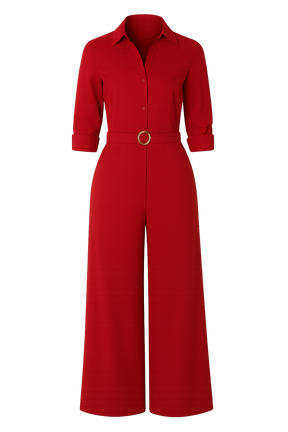 Macacão Alfaiataria Feminino Vermelho Elegance