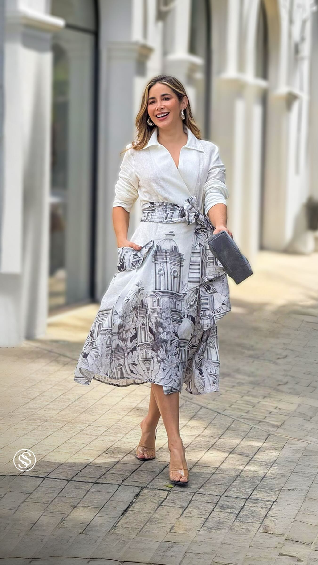 Conjunto Estampado "Aurora" com Amarração na Cintura