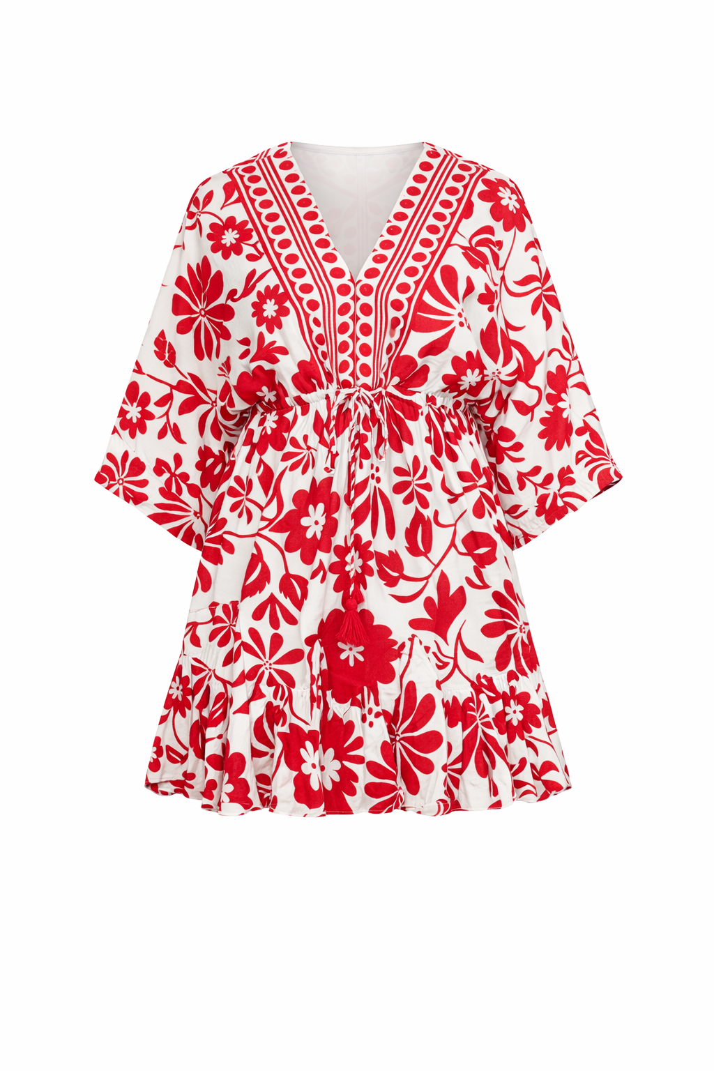 Vestido Estampa Floral Vermelha